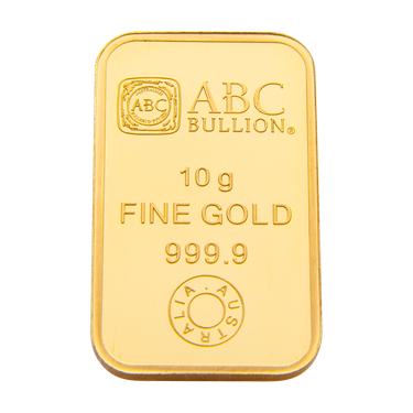 Back of 10 g ABC Bullion Eureka Gold cast bar 