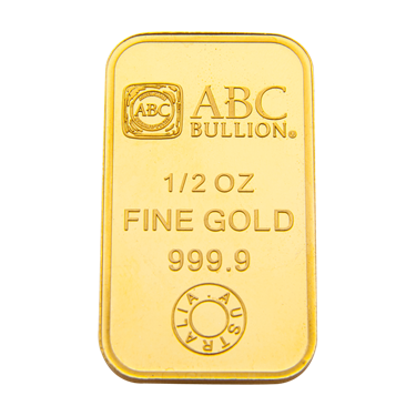 Back of 1/2 oz ABC Bullion Eureka Gold cast bar 