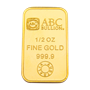 Back of 1/2 oz ABC Bullion Eureka Gold cast bar 