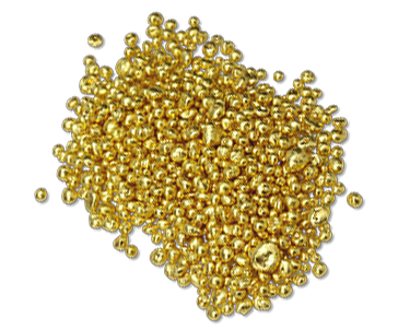 Close-up image of gold granules