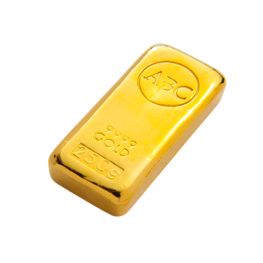 250 g ABC Bullion Gold cast bar 