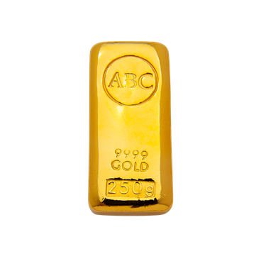 250 g ABC Bullion Gold cast bar 