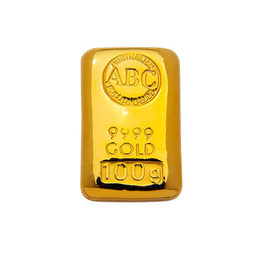 100 g ABC Bullion Gold cast bar 