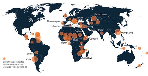 World Map Civil Unrest